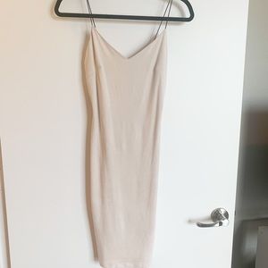 Love Culture Cream Suede Spaghetti Strap Dress